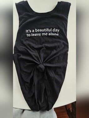 Black Graphic Tee Dress - "It's a beautiful day to leave me alone" D